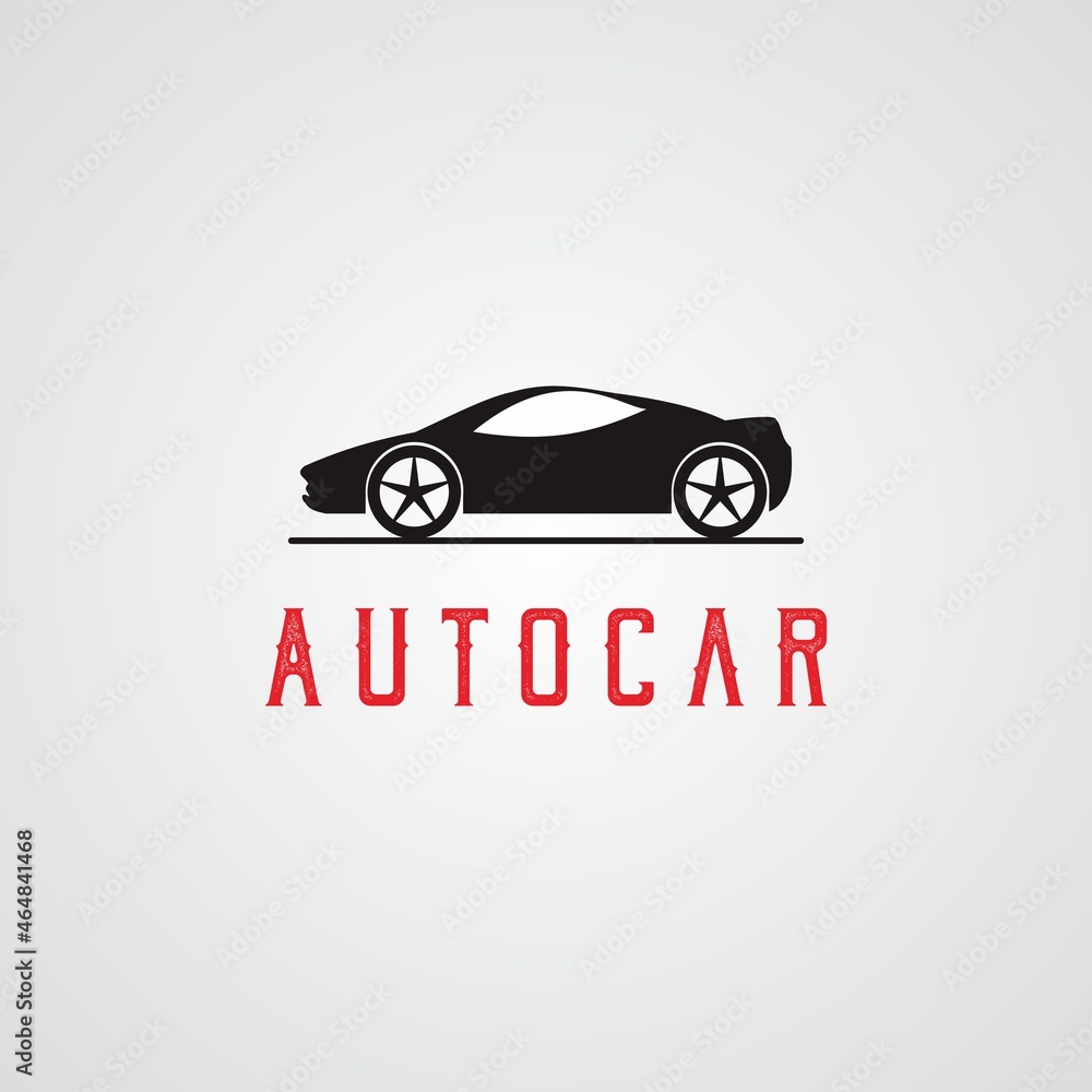 Obraz premium Auto Car Black White Vector Logo Template