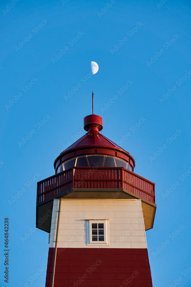 Alnes lighthouse looking like a rocket aiming for the moon, Norway Alnes lighthouse looking like a rocket aiming for the moon, Norway
