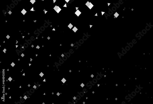 Dark silver, gray vector template with crystals, circles, squares.