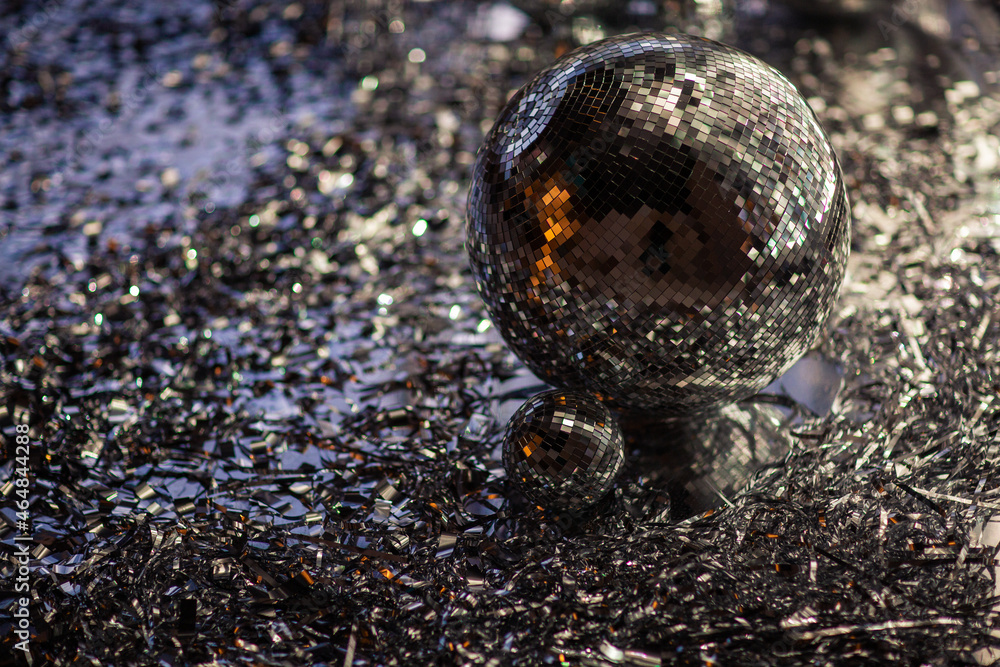 new year and christmas decor silver and disco balls new year and christmas decor silver and disco balls