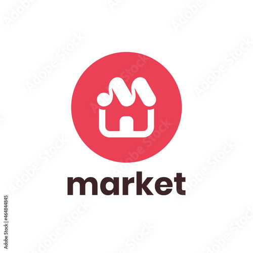 Letter M mart logo Initial. Initial M store simple modern logo design. Flat and minimalist brand identity