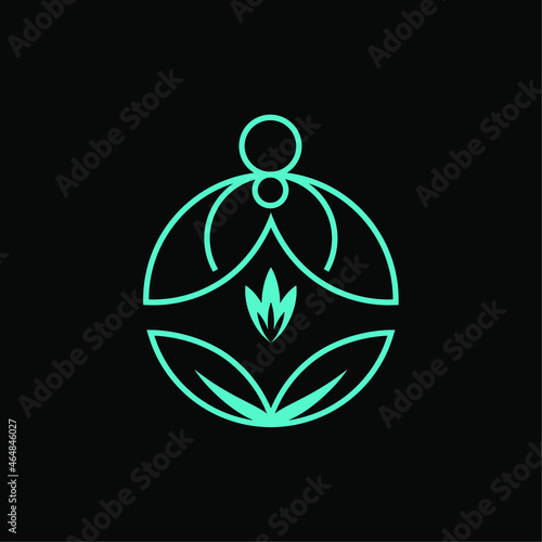 Professional, Modern, Minimalist Yoga Meditation Brand Line Art Logo Identity Vector Illustration