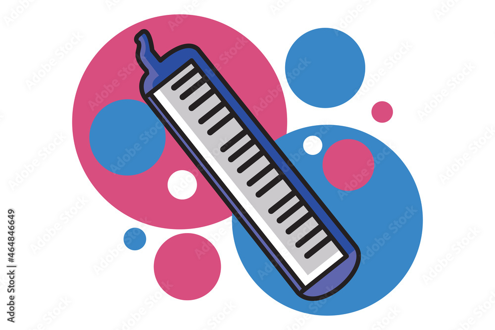 Melodica vector illustration. freereed instrument similar to the pump