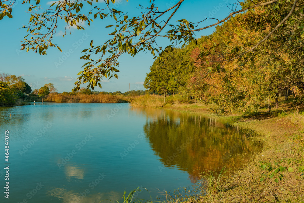 兵庫県・湖畔の風景
