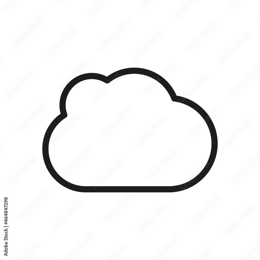 Cloud Outline Vector Icon. Illustration Of A Stroke Vector On A White Background. For App And Website Cloud Outline Vector Icon. Illustration Of A Stroke Vector On A White Background. For App And Website