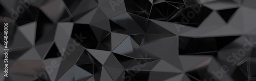 High resolution 3d abstract geometric black background, triangle seamless © vegefox.com