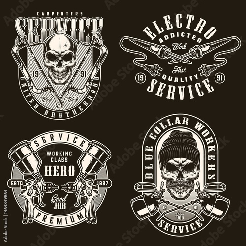 Working class monochrome vintage emblems