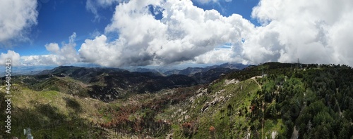 Aerial panorama from the top of Mt. Lemmon in the Santa Catalina Mountain Range, just outside of Tucson, Arizona.  photo