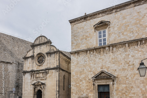 St. Saviour Church (Crkva Sv. Spasa, 1528) - a small votive church located in old town of Dubrovnik. St. Saviour Church - fine example of the town's Renaissance architecture. Dubrovnik, Croatia. photo