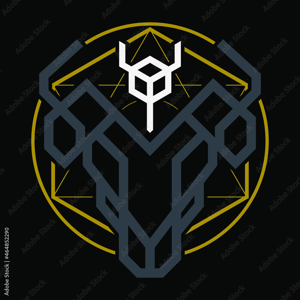 Esoteric Ram Geometric Symbol Vector Illustration Esoteric Ram Geometric Symbol Vector Illustration
