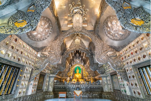 CHIANG MAI, THAILAND - Octover 19, 2020 : Interior of Wat Sri Suphan, the beautiful silver temple, in Chiang Mai, Thailand. photo