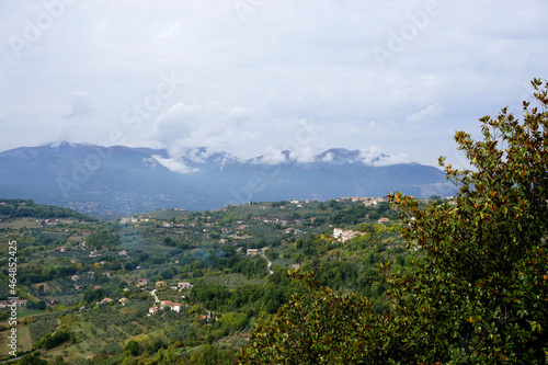 landscape with mountains and clouds