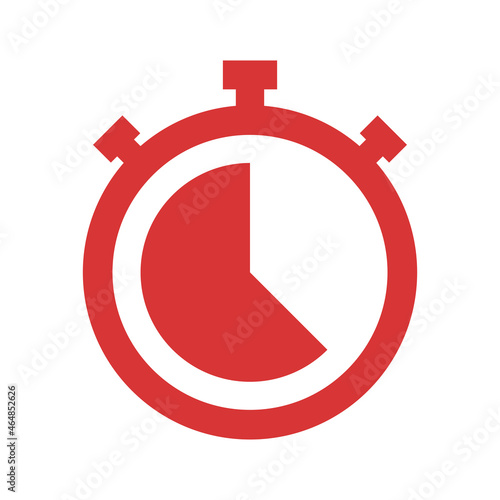 Stopwatch vector icon. Red symbol