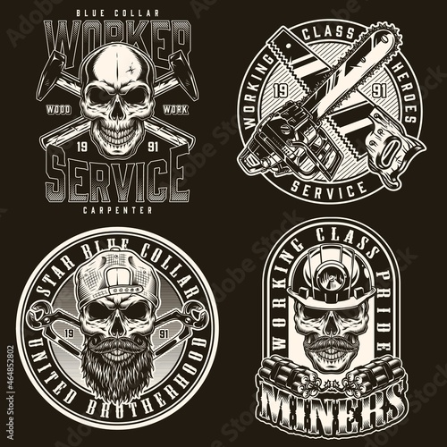 Manual worker vintage monochrome designs