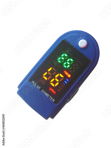 Fingertip pulse oximeter  on a white background photo