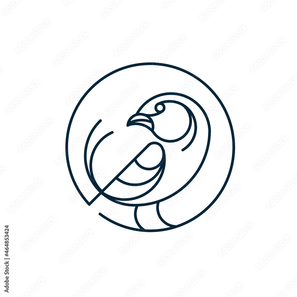 Obraz premium Professional, Minimalist Rounded Shaped Bird Brand Identity Logo