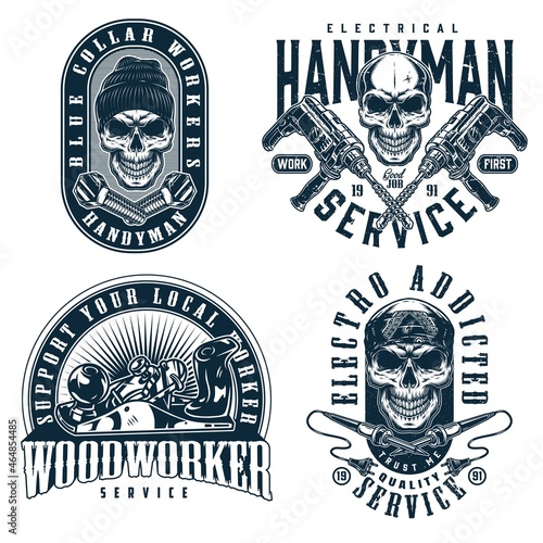 Handyman service vintage badges