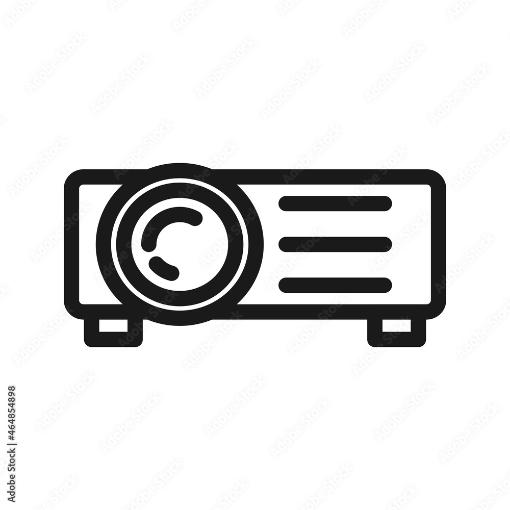 vector projector black and white line icon illustration vector projector black and white line icon illustration