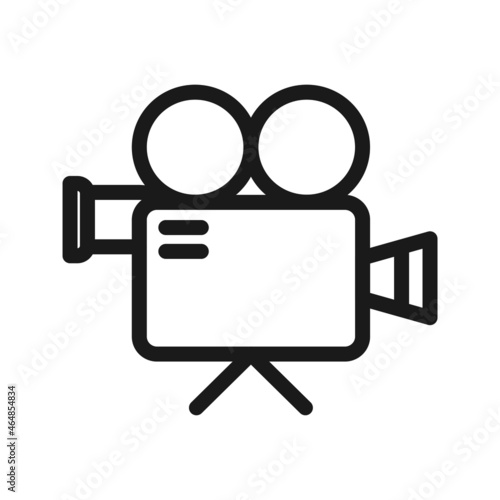 vector camera recorder black and white line icon illustration