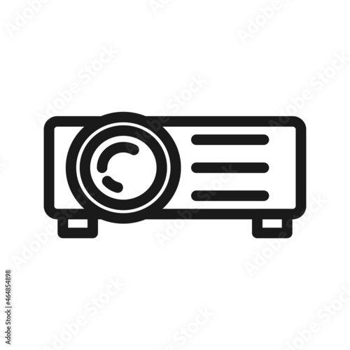 vector projector black and white line icon illustration