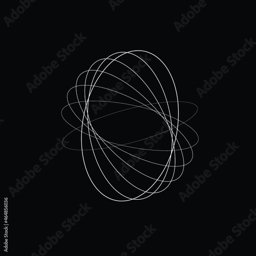 Abstract oval Lines Background with geometric circles . Vector rotating ellipse Line Design . Poster template . Concentric circles logo .Minimal art 