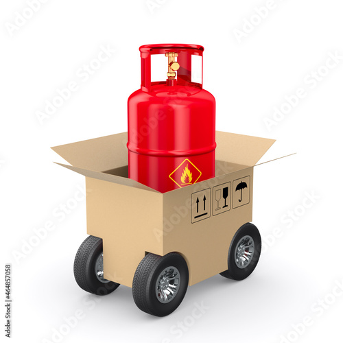 gas cylinder into cargo box...
