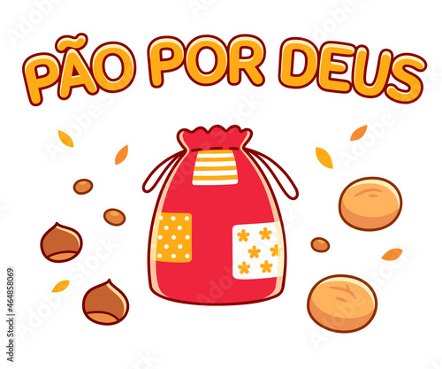 Pão por Deus bag cartoon drawing