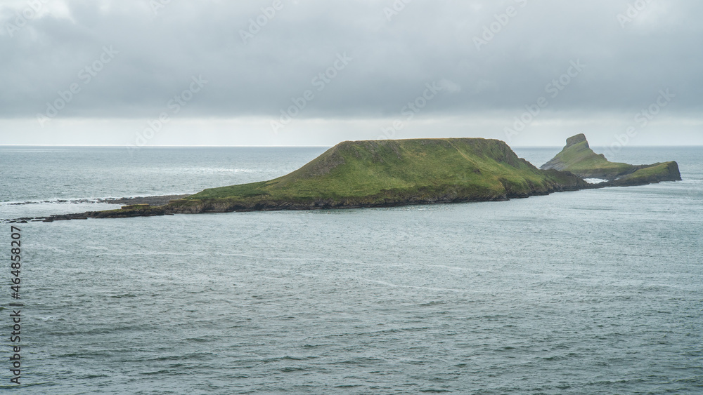 The Worms Head, coastal landmark in South Wales UK