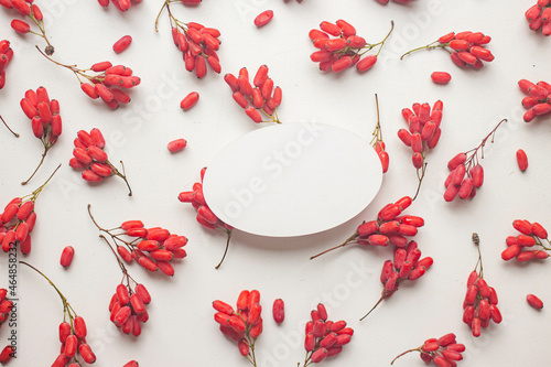 card mockup with red berries. barbaris photo