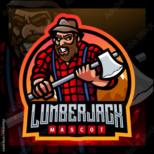 Lumberjack mascot. esport logo design