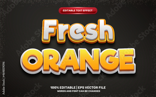 fresh orange cartoon 3d editable text effect style