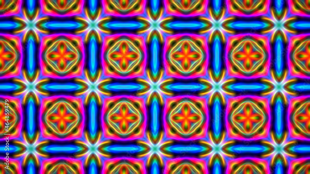 Abstract multicolored symmetrical kaleidoscope background