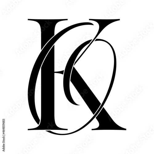 ko, ok, monogram logo. Calligraphic signature icon. Wedding Logo Monogram. modern monogram symbol. Couples logo for wedding