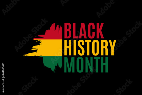 Black History Month. African American history flag. Celebrate in February in United States and Canada, in October in Great Britain. Poster, placard, card, banner concept design. Vector illustration