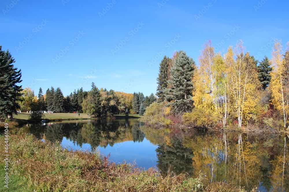 lake in autumn, William Hawrelak Park, Edmonton, Alberta