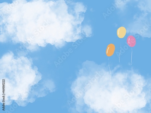 balloons in the sky images for greeting cards