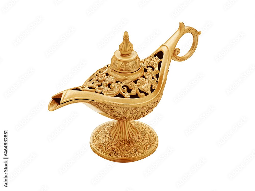 Fototapeta premium Magic lamp in arabic oriental style isolated on white