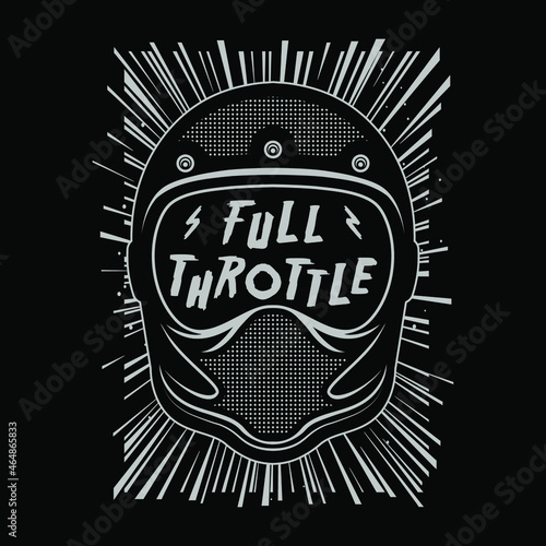Simple Gray Colored Cafe Racer Themed T-shirt Design Illustration