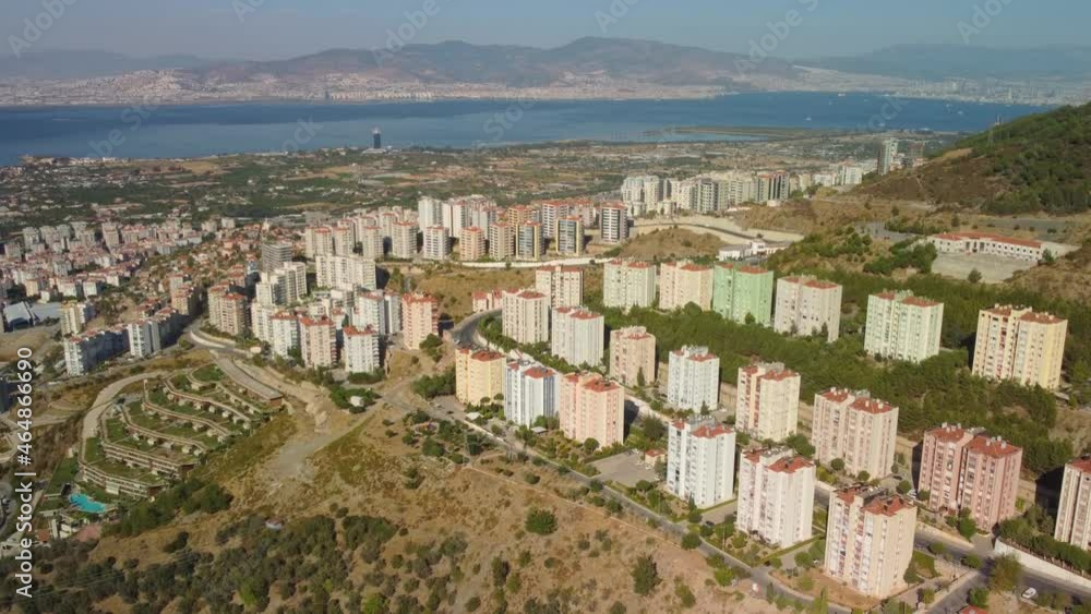 Modern city aerial view.izmir Turkey. High quality 4k footage Modern city aerial view.izmir Turkey. High quality 4k footage