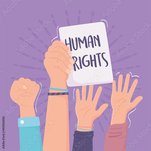 human rights raised hands