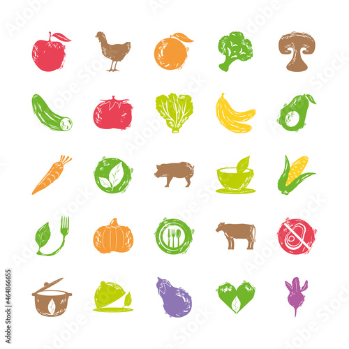 go vegan icon set