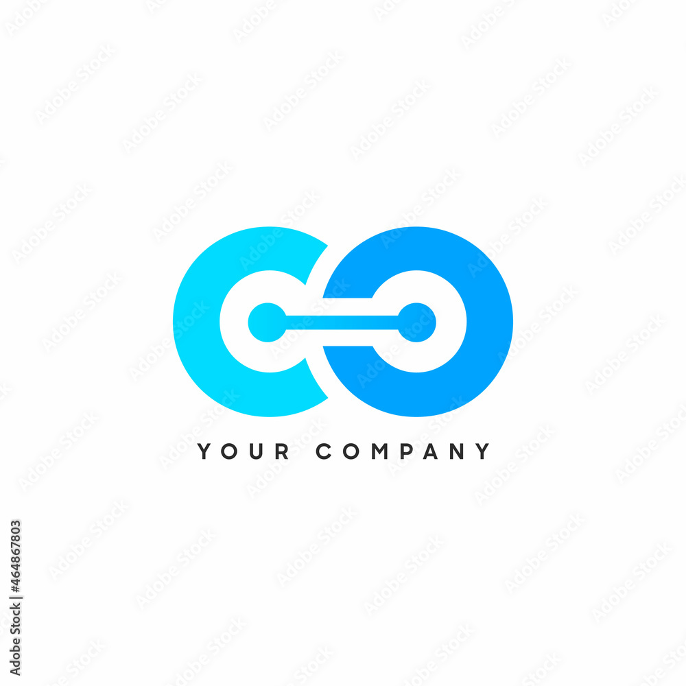 Abstract Initial Letter C and O Turquoise and Blue Connected Linked Logo with dots. Usable for Business and Technology Logos. Flat Vector Logo Design Template Element. Abstract Initial Letter C and O Turquoise and Blue Connected Linked Logo with dots. Usable for Business and Technology Logos. Flat Vector Logo Design Template Element.