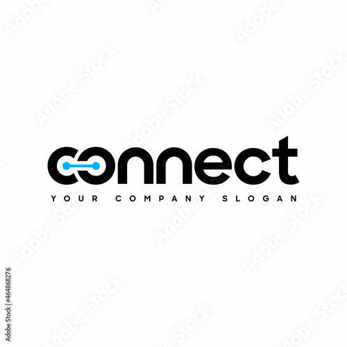 Connect Black and Blue Turquoise Lowercase Logo Design Template Elements. Connected linked c and o letters with dots. Modern Networking Logo Design Vector.