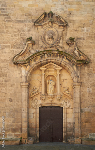 The lateral doorway of the parish church of San Pedro Apostle. Pasaia  Gipuzkoa  Spain.