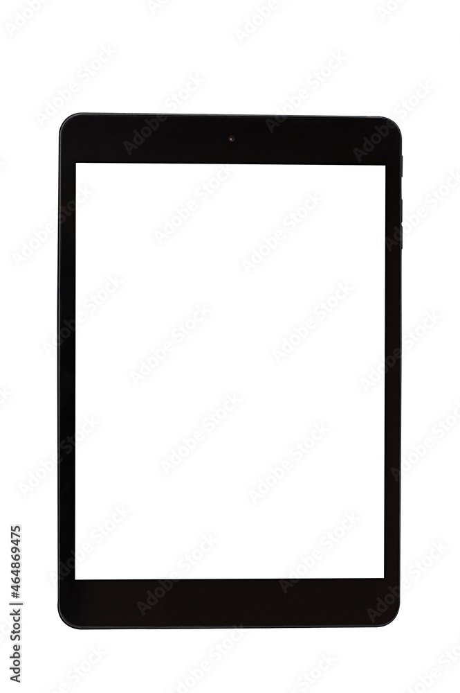 Digital tablet with blank white screen isolated on white background Digital tablet with blank white screen isolated on white background