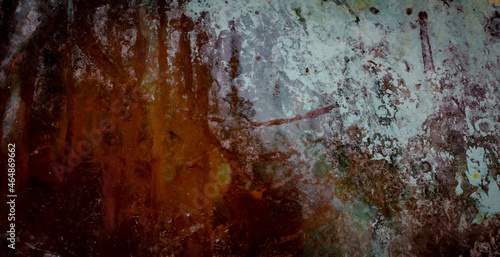 Fotografie copper plate covered with a blue patina