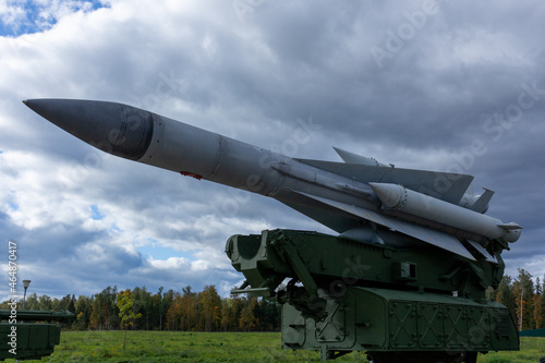 Anti-aircraft air defense missile on the launcher