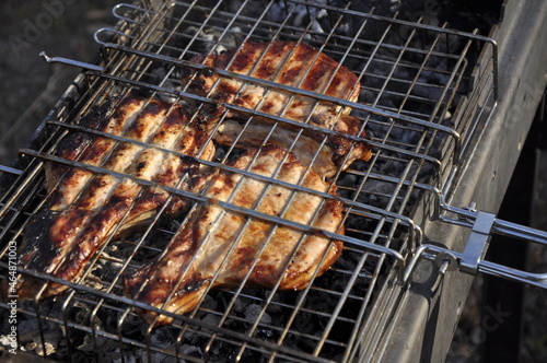 Beef steak on the grill