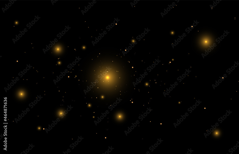 Light effect with rays and highlights. Star cosmos. Vector.	
