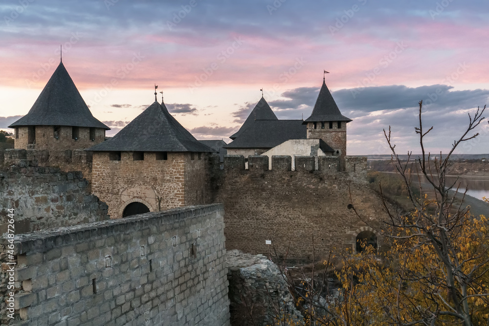 The Khotyn Fortress is a fortification complex located on the right bank of the Dniester River in Khotyn, Chernivtsi Oblast (province) of western Ukraine The Khotyn Fortress is a fortification complex located on the right bank of the Dniester River in Khotyn, Chernivtsi Oblast (province) of western Ukraine